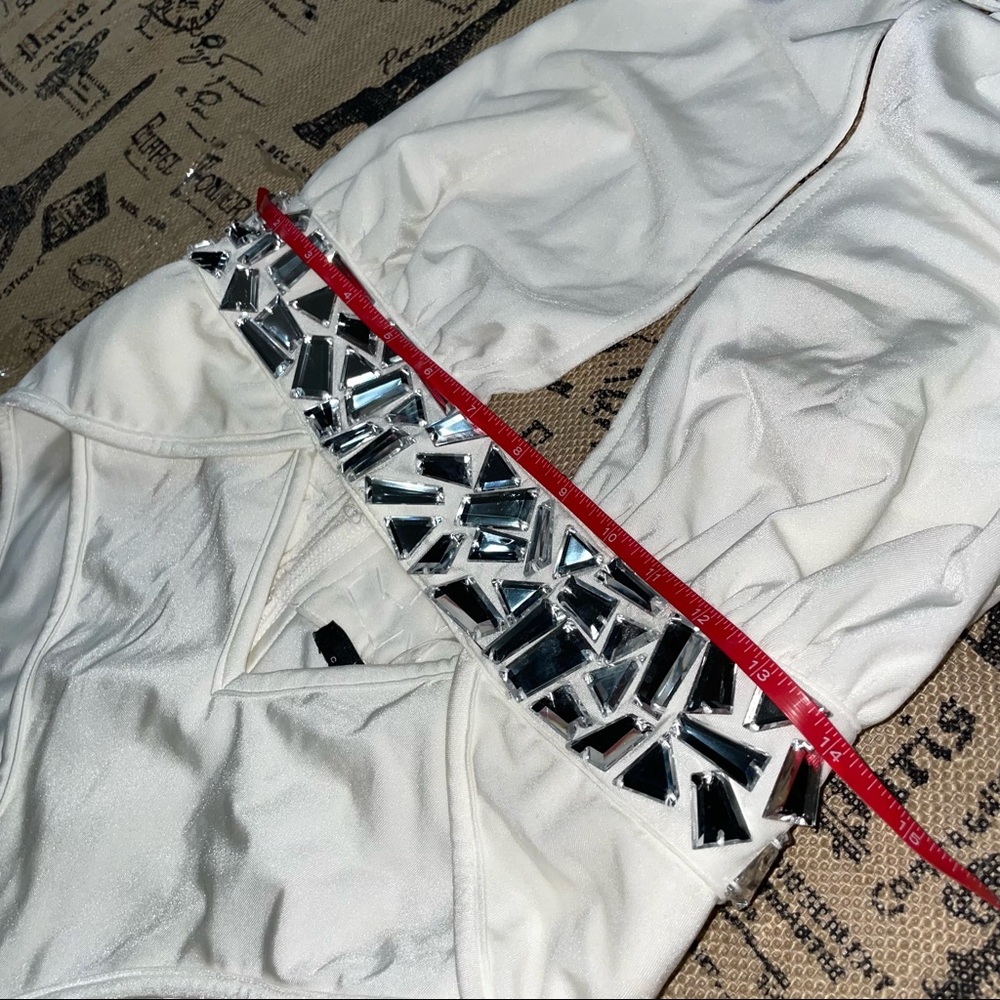 Wow Couture NWT! White Mirror Pieces Swimsuit - Picture 12 of 13